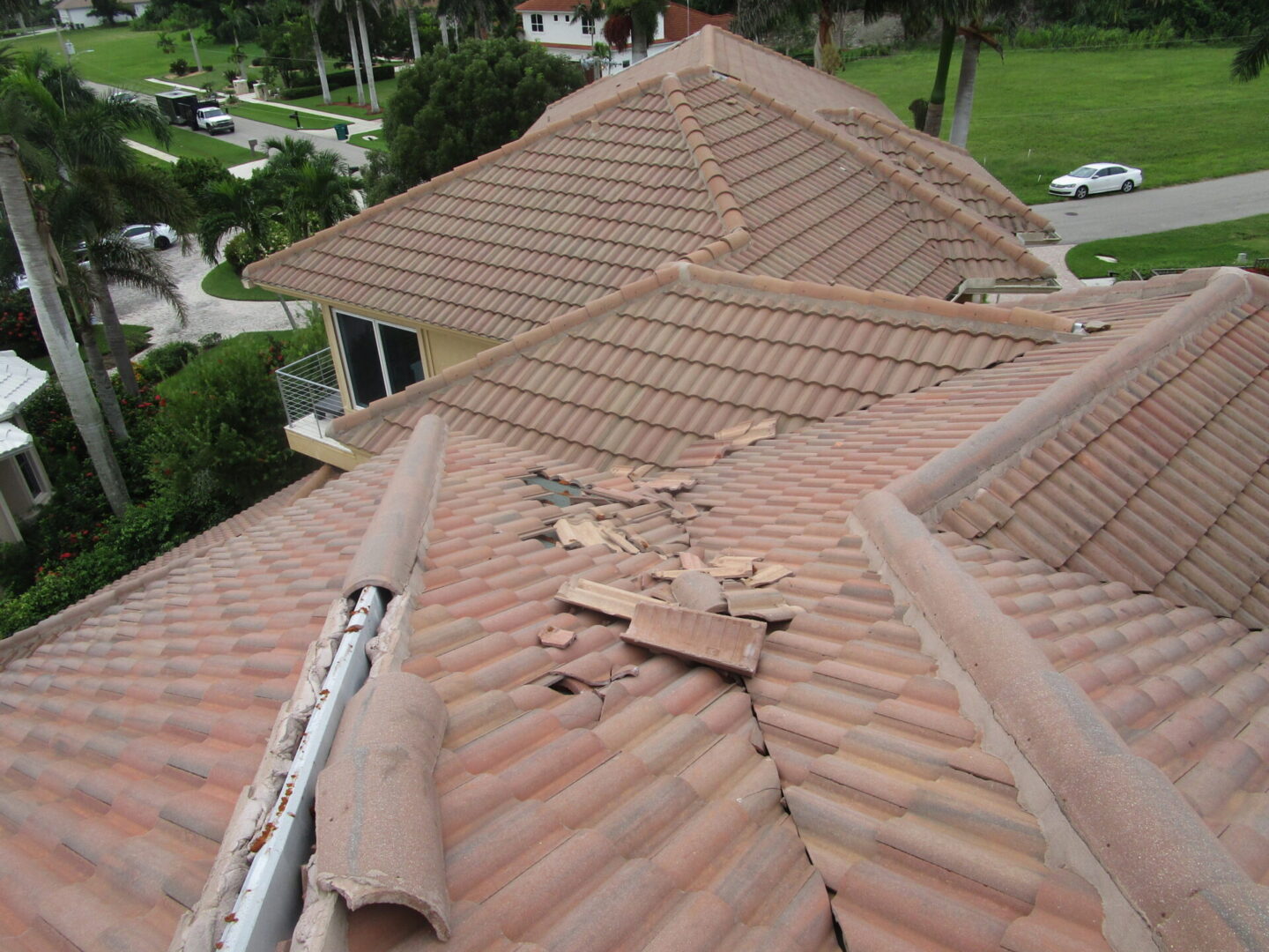 Marco Island wind damage roof investigation